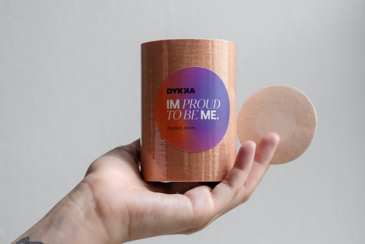 DYKKA binder tape | široká / 10cm + 10 kusů krycích nálepek | nude