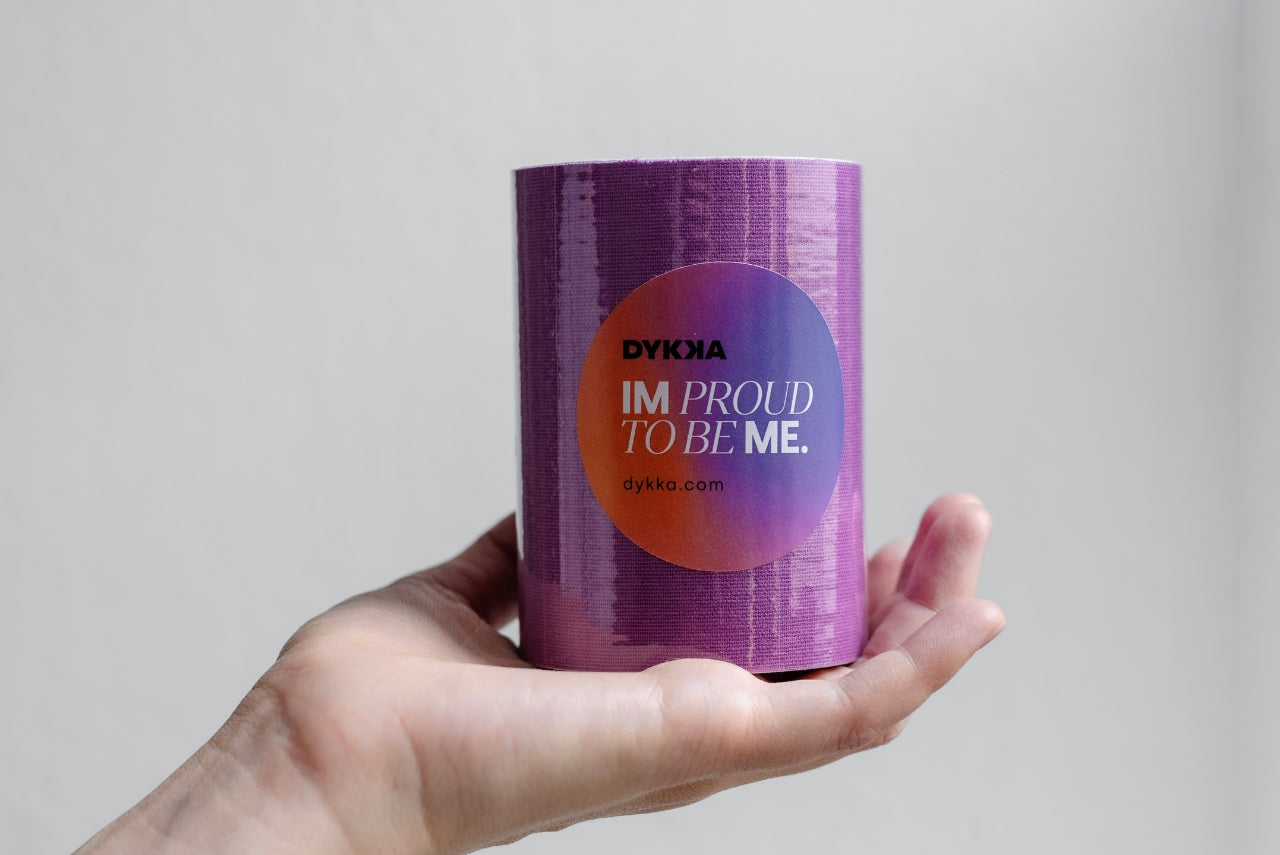 DYKKA binder tape | široká / 10cm + 10 kusů krycích nálepek | fialová