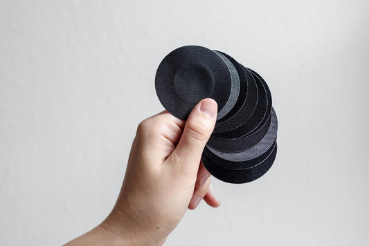 Saténové nálepky na bradavky | 5 párů | černé