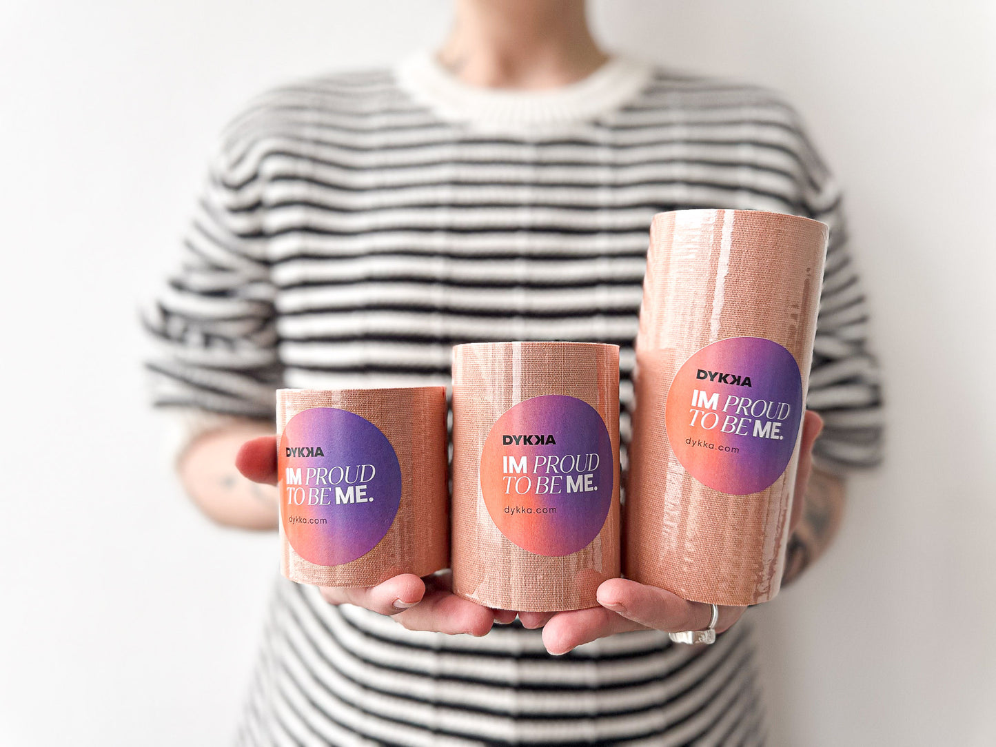 DYKKA binder tape | široká / 15cm + 10 kusů krycích nálepek | nude