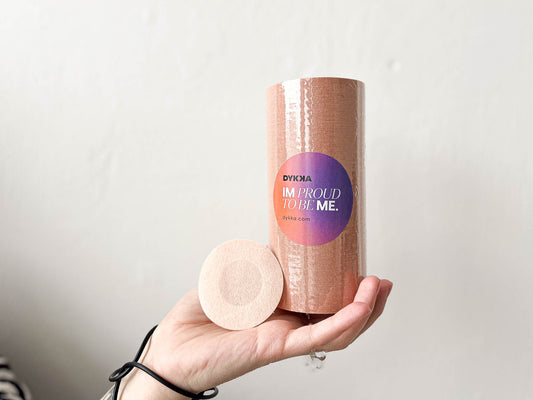 DYKKA binder tape | široká / 15cm + 10 kusů krycích nálepek | nude