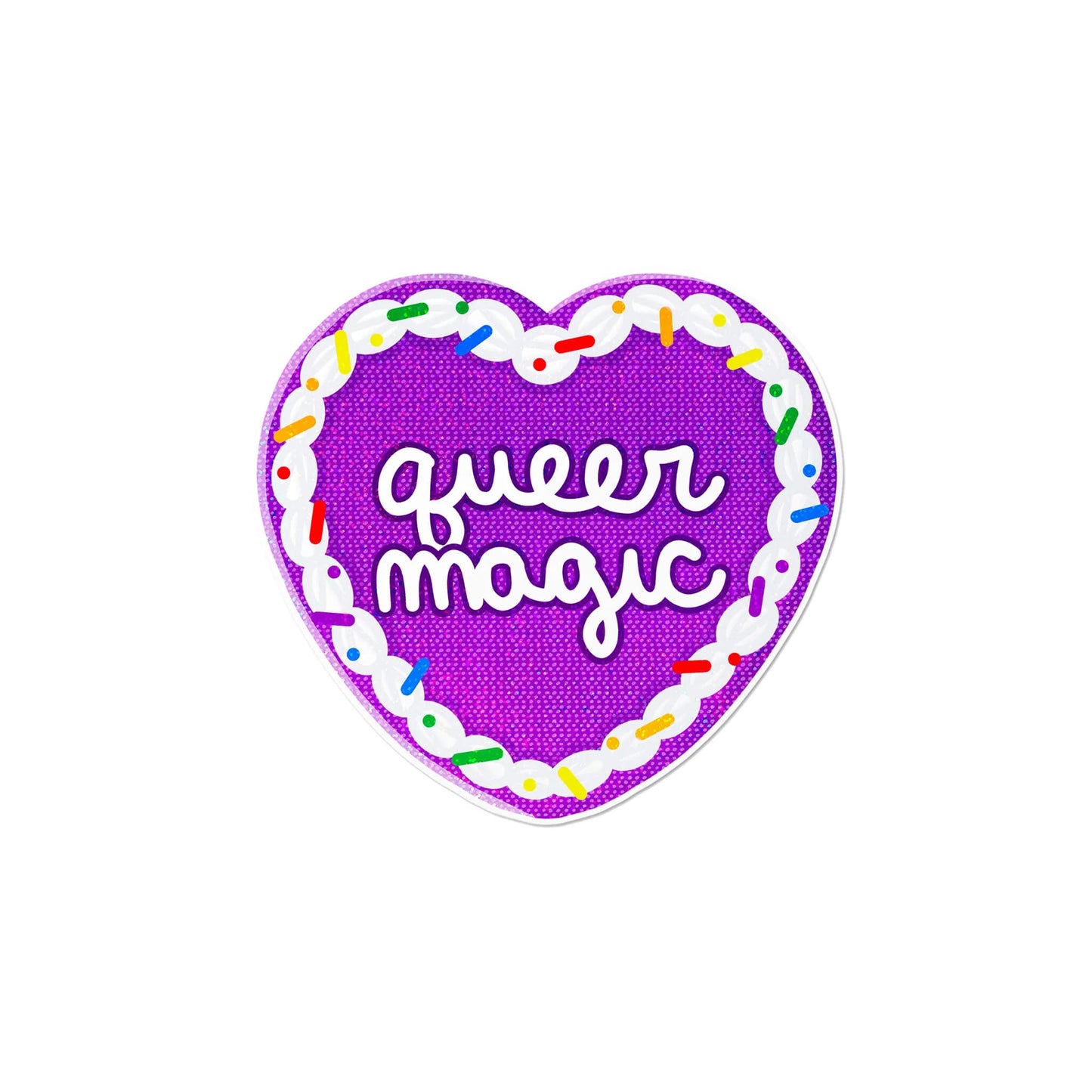 „Queer Heart Cake“ – holografická samolepka